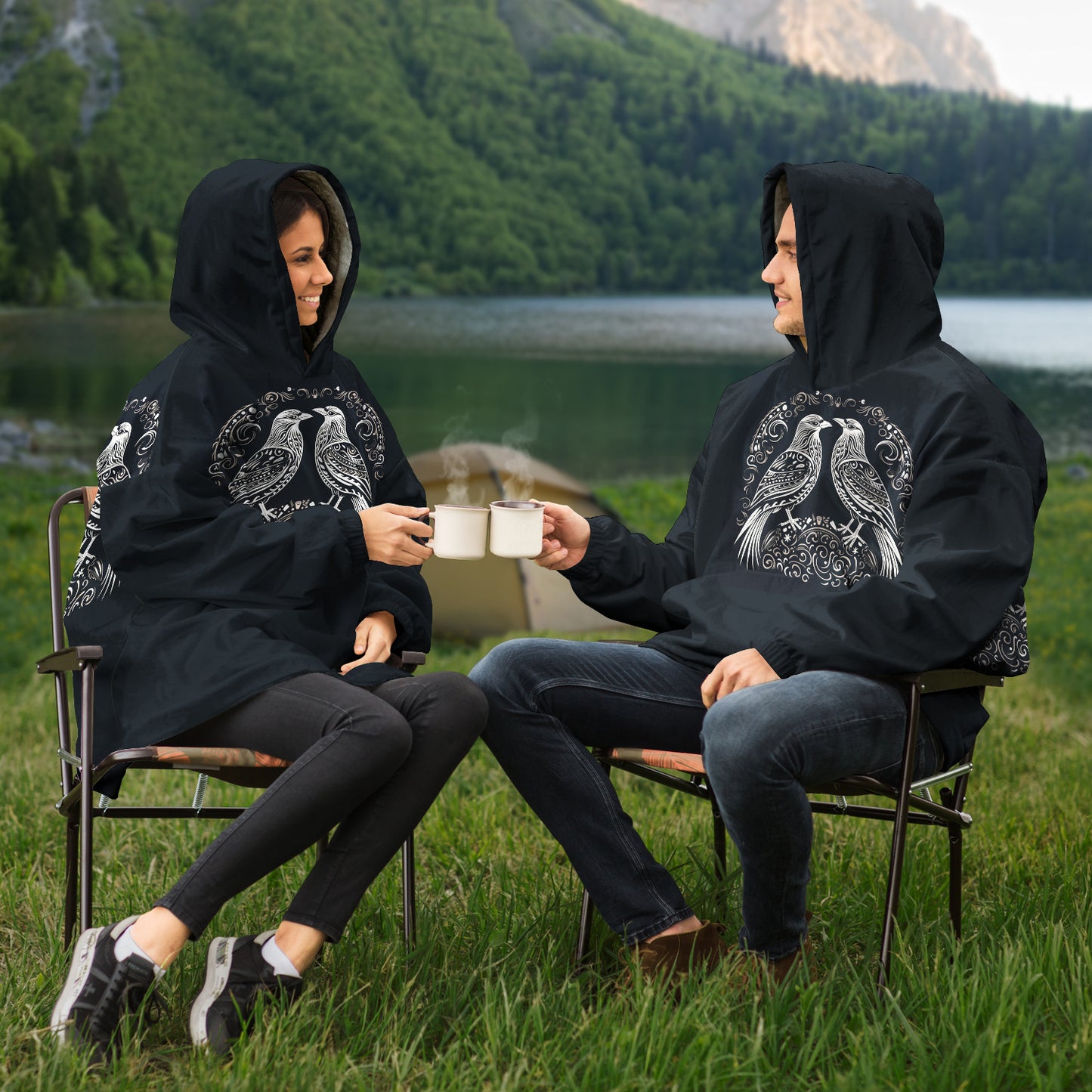 Snug Hoodie - Norse Viking & Mythology Collection -  Huginn and Muninn - Nine Worlds Gear