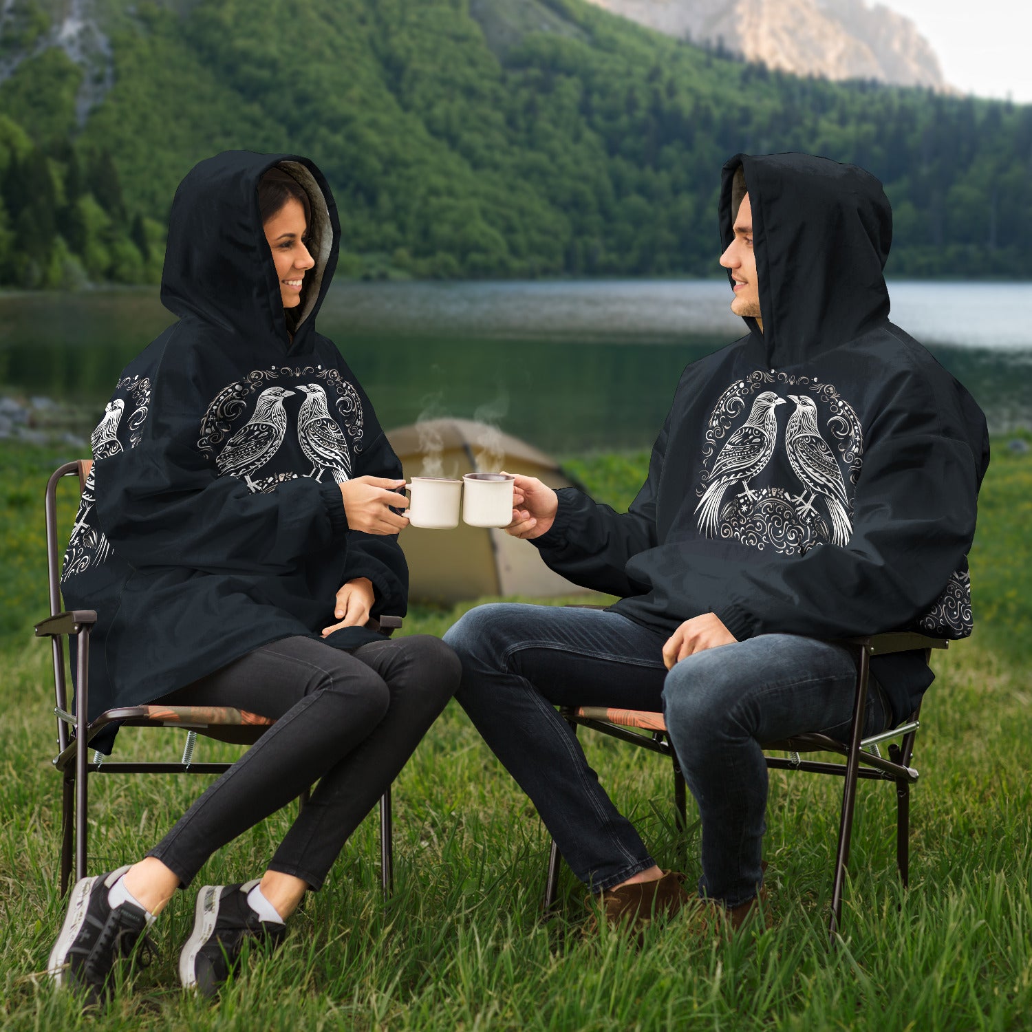 Snug Hoodie - Norse Viking & Mythology Collection -  Huginn and Muninn - Nine Worlds Gear