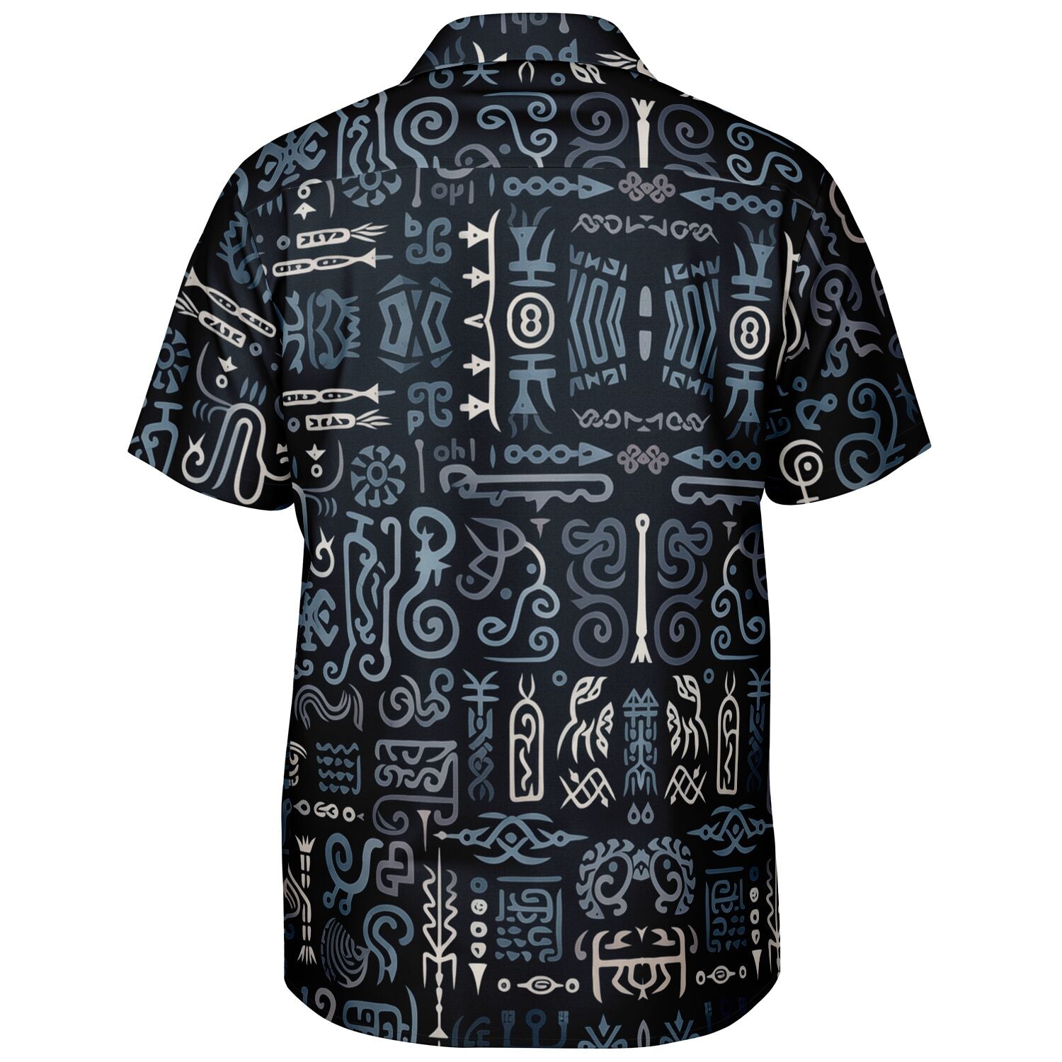 Spread Collar Short Sleeve Button-Down Shirt -  Norse Viking & Mythology Collection - Norse Symbols - Nine Worlds Gear