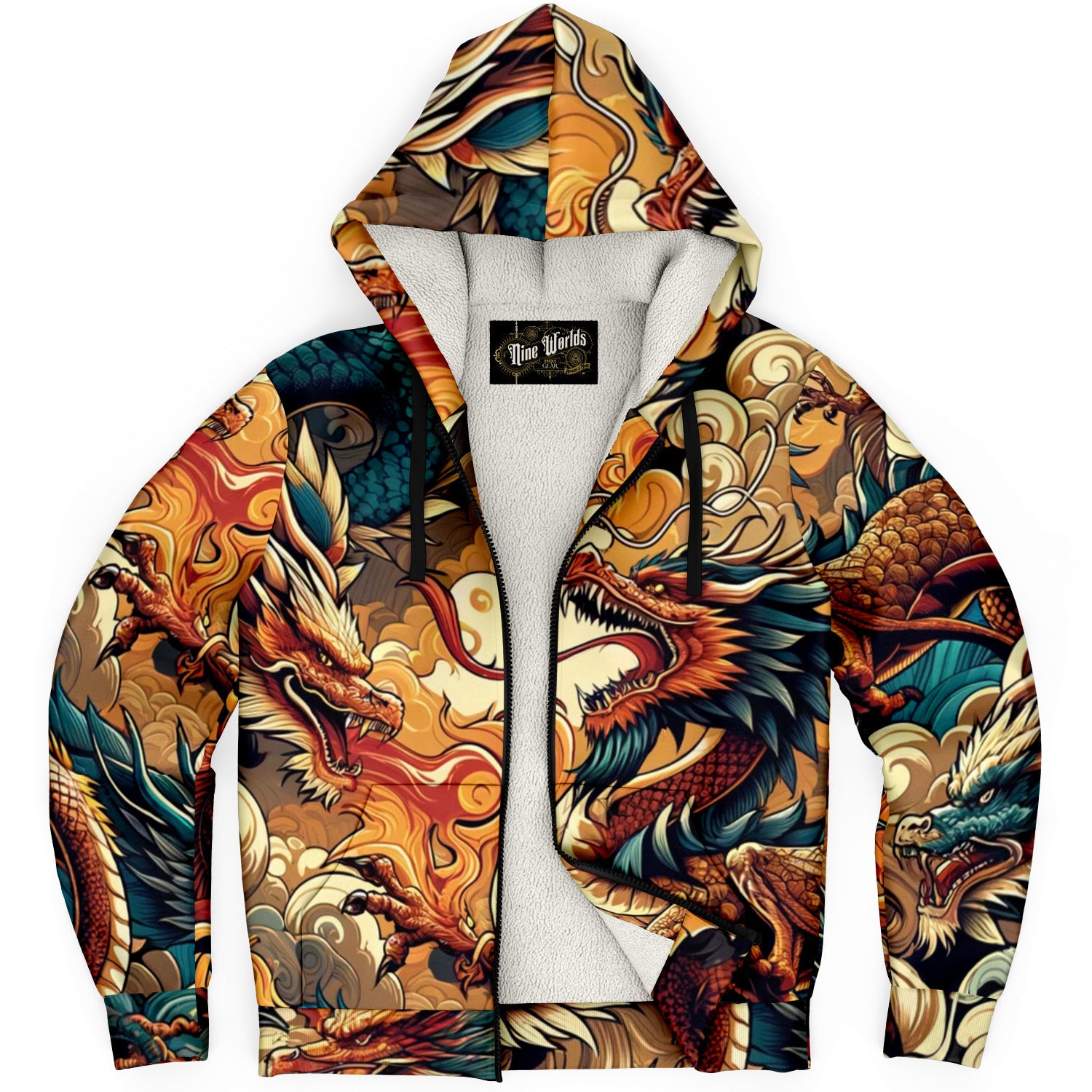 Fleece-Lined  Zip Hoodie - Dragon War - Nine Worlds Gear