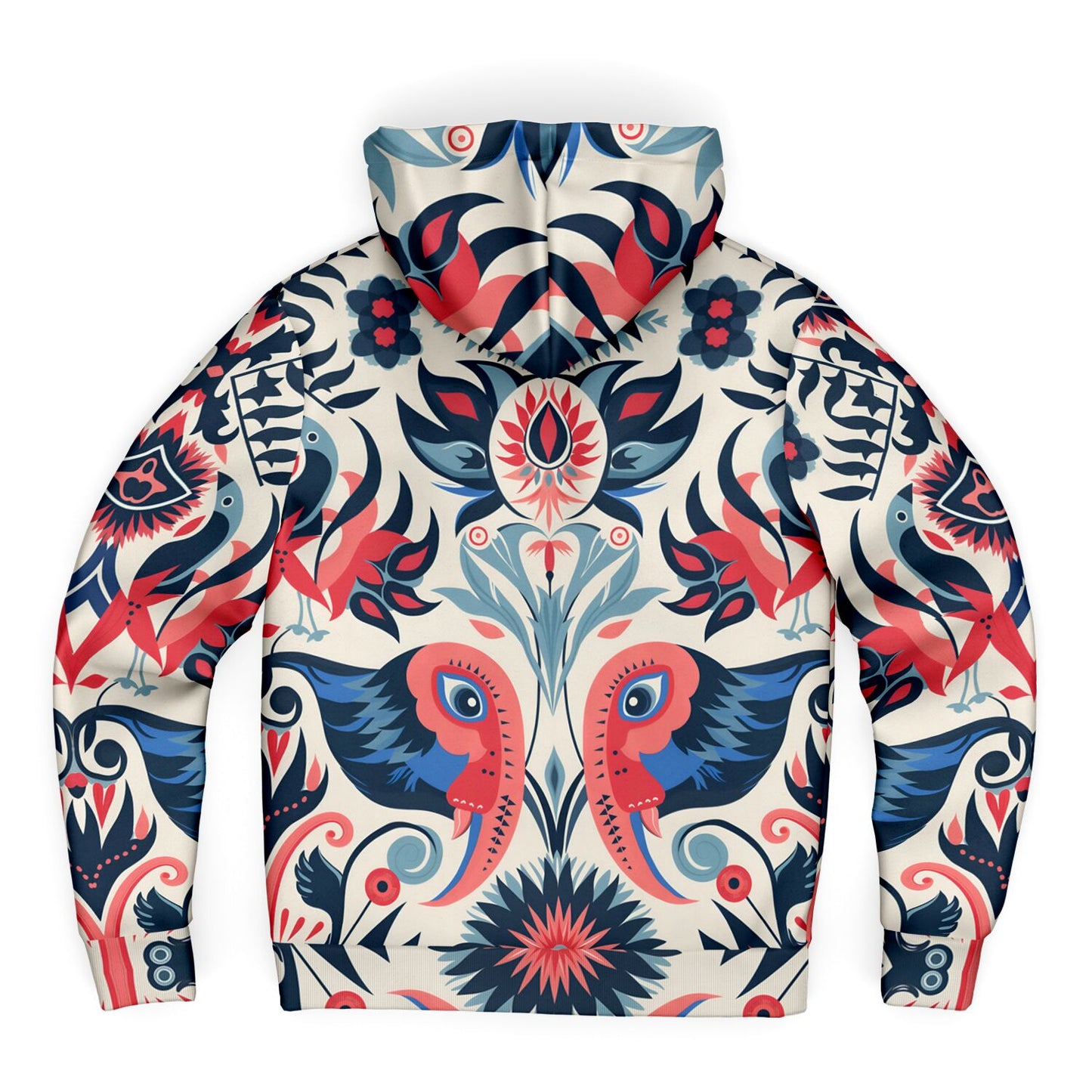 Fleece-Lined  Zip Hoodie - Columbian Zoomorphic Art - Nine Worlds Gear