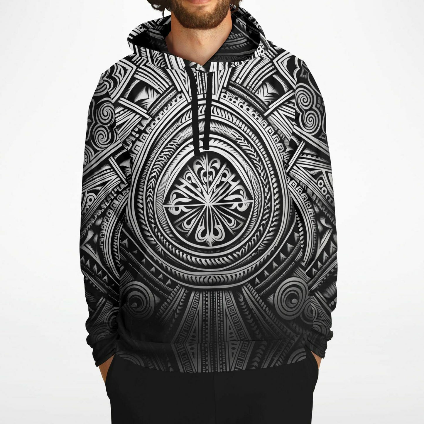 Fashion Hoodie - Polynesian Tattoo Art - Nine Worlds Gear