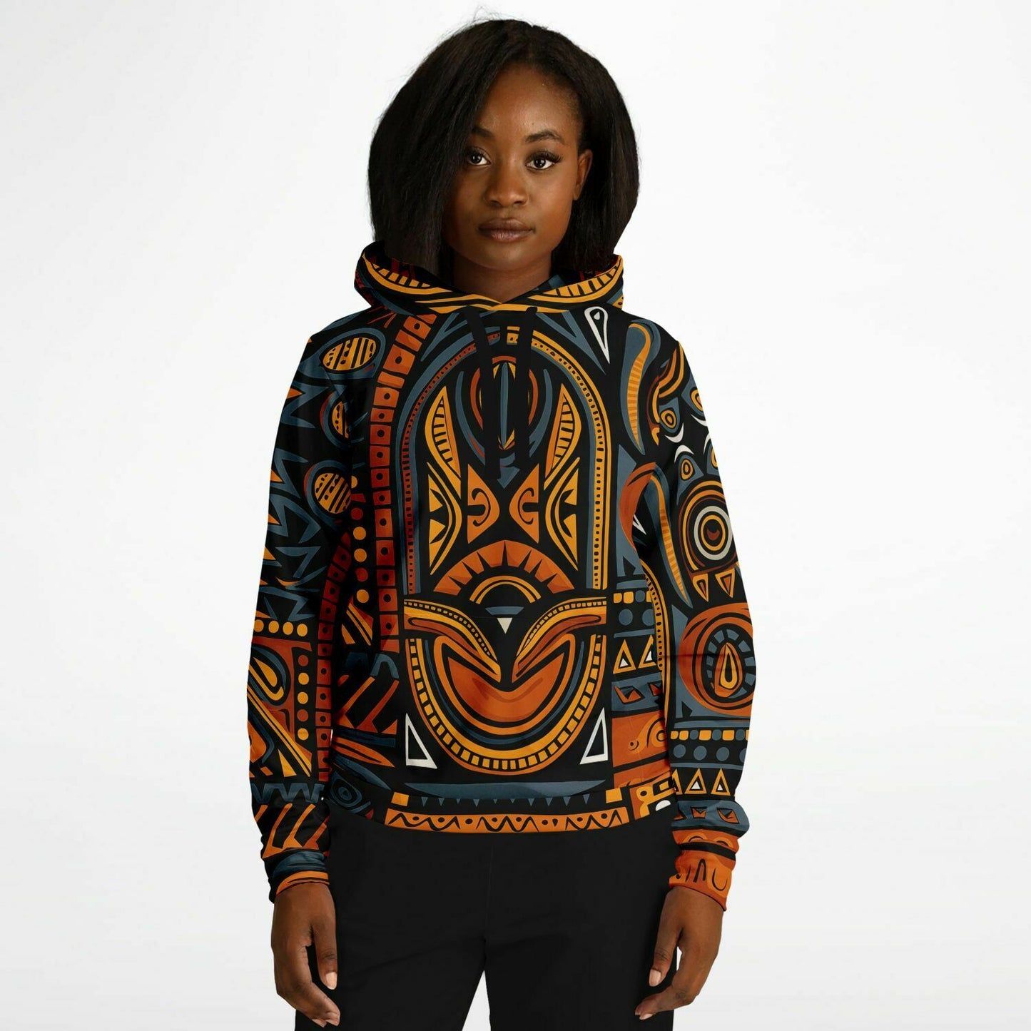 Fashion Hoodie - African Tribal Art - Nine Worlds Gear