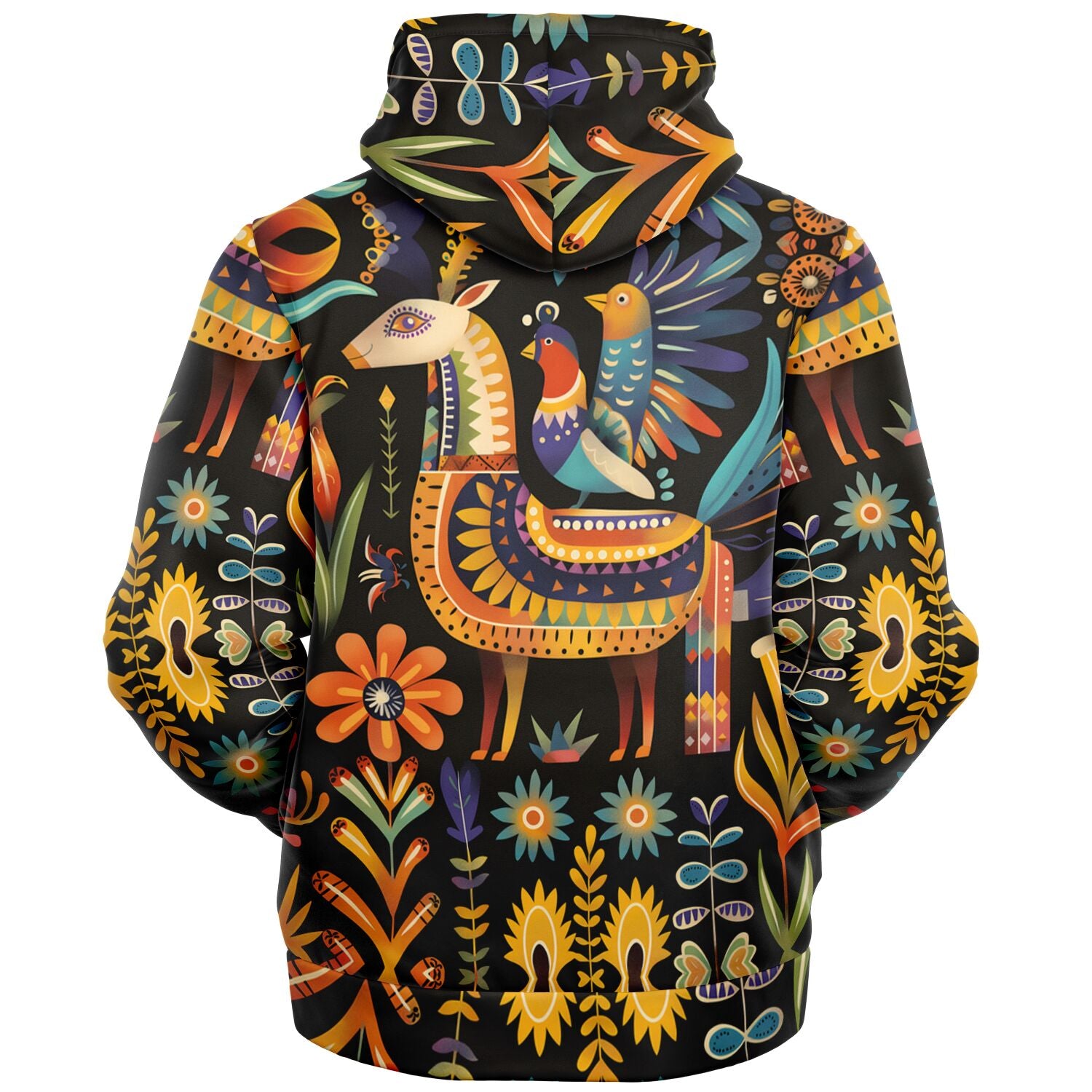 Fleece-Lined  Zip Hoodie - Bolivian Folk Art - Nine Worlds Gear