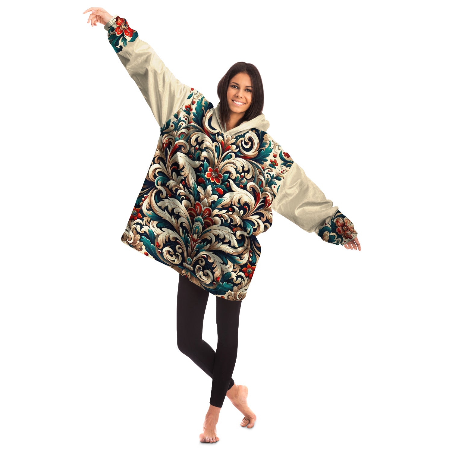 Snug Hoodie - Norwegian Folk Art - Nine Worlds Gear