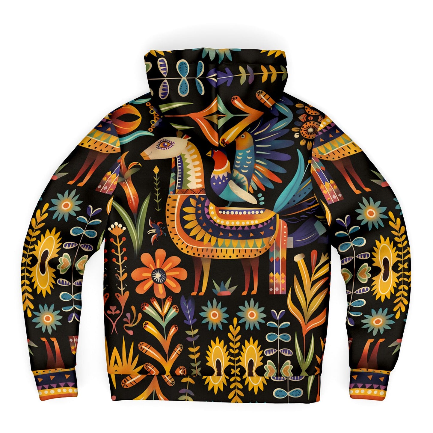 Fleece-Lined  Zip Hoodie - Bolivian Folk Art - Nine Worlds Gear