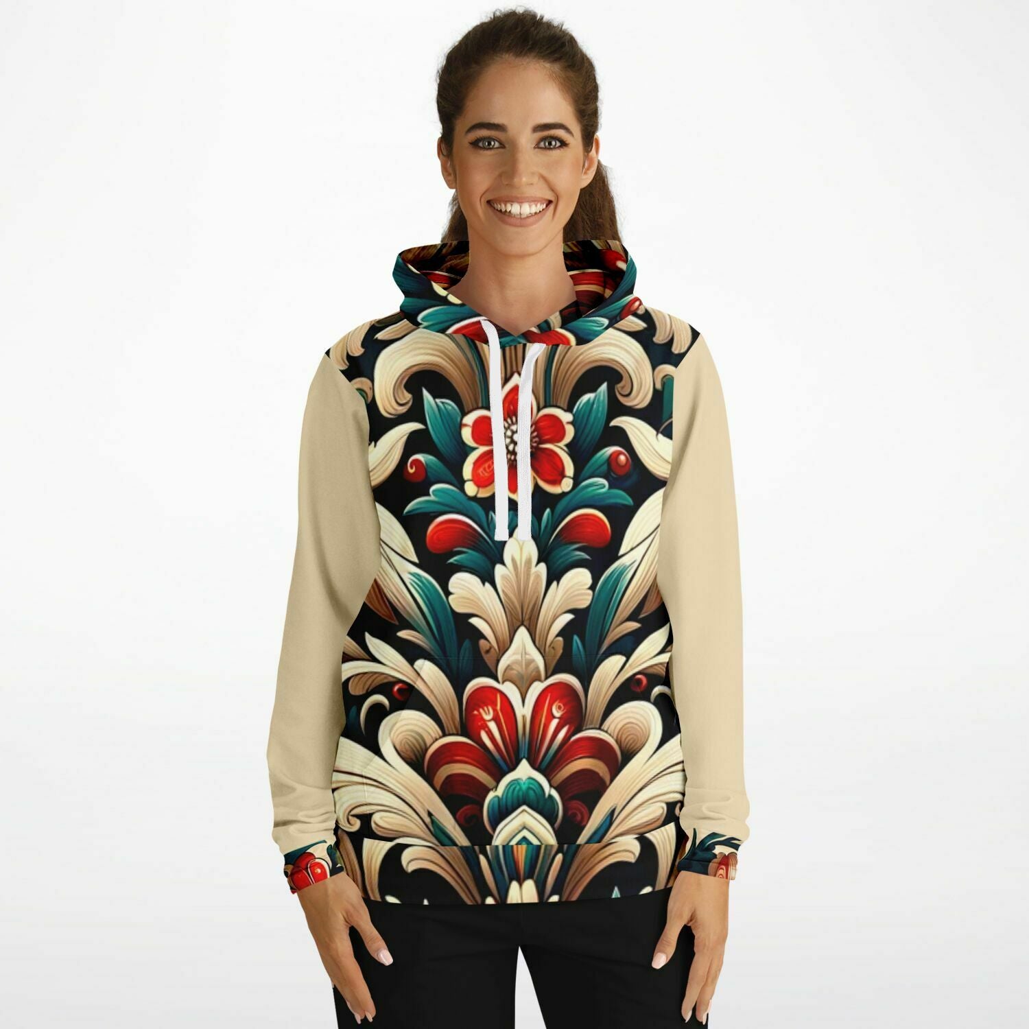 Fashion Hoodie - Norwegian Folk Art - Nine Worlds Gear
