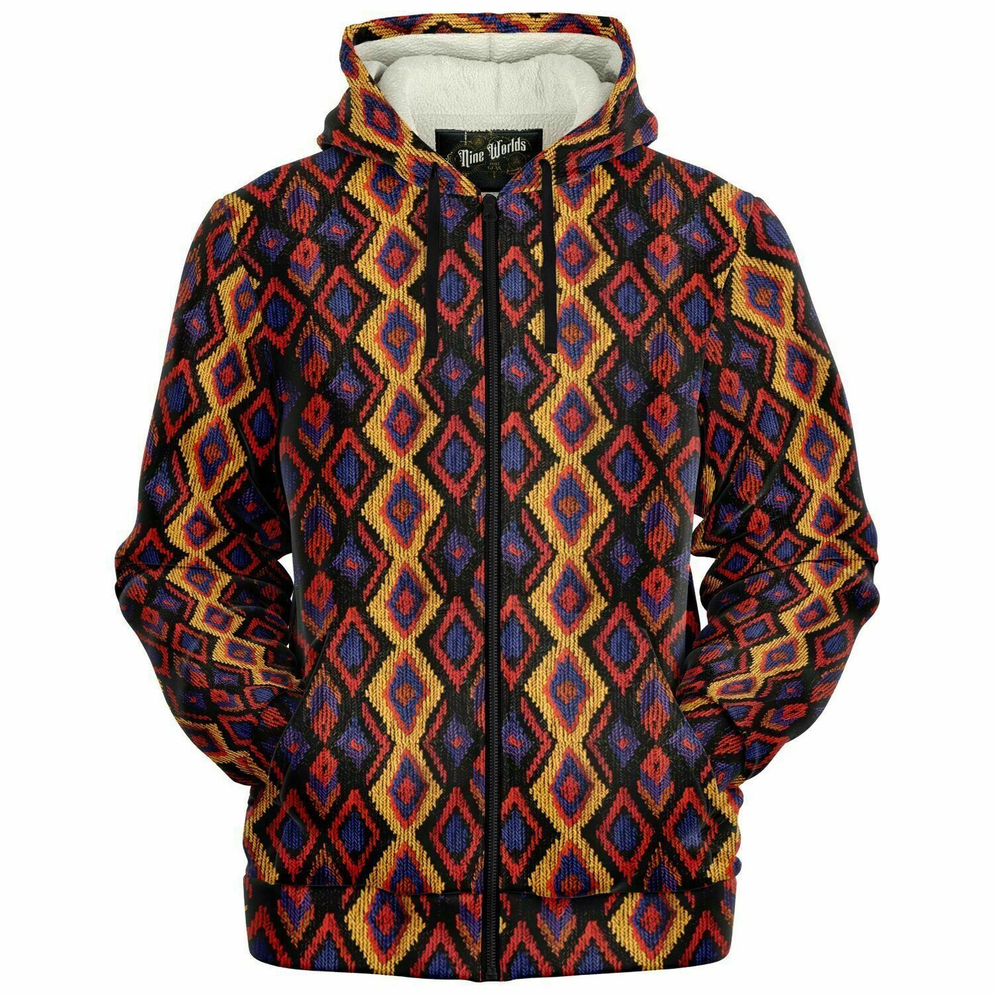 Fleece-Lined Zip Hoodie - Columbian Wayuu - Nine Worlds Gear