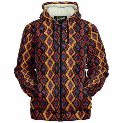 Fleece-Lined Zip Hoodie - Columbian Wayuu - Nine Worlds Gear