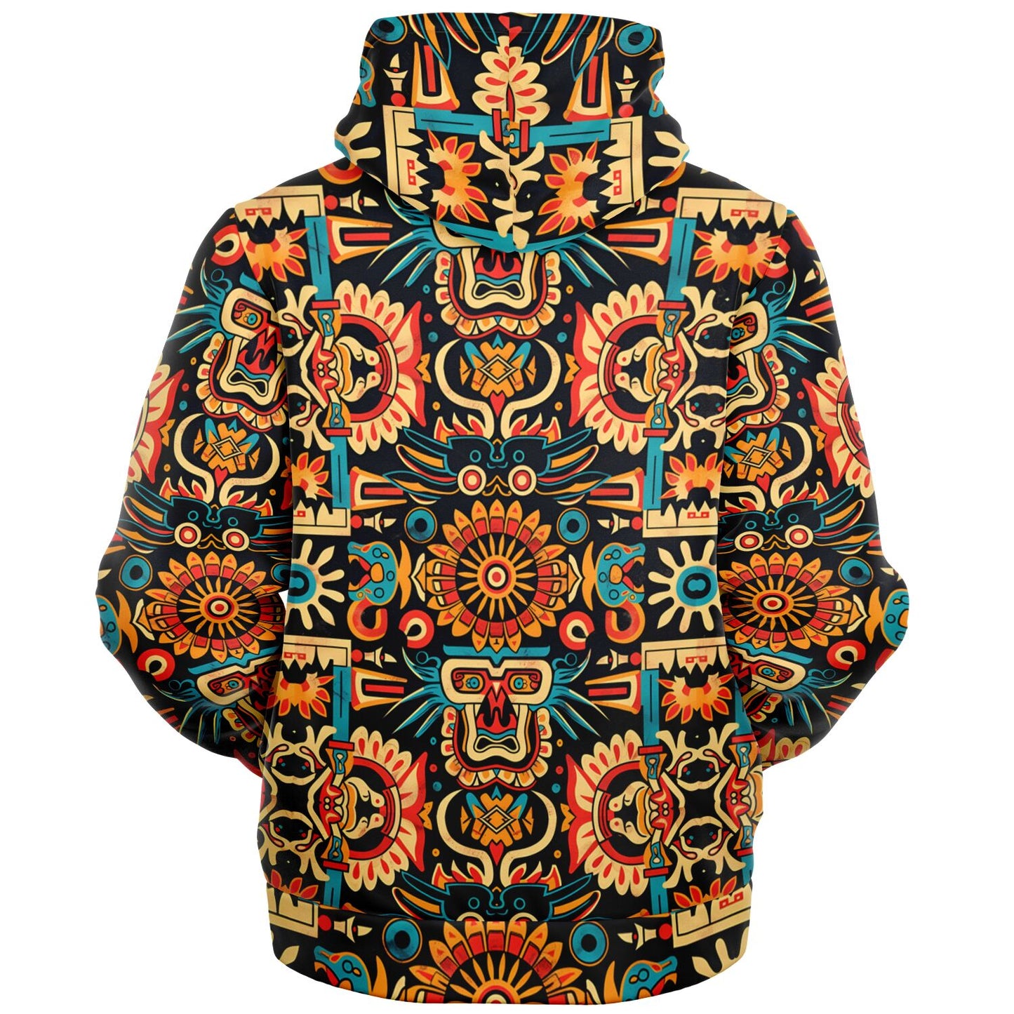 Fleece-lined Zip Hoddie -  Mayan Folk Art - Nine Worlds Gear