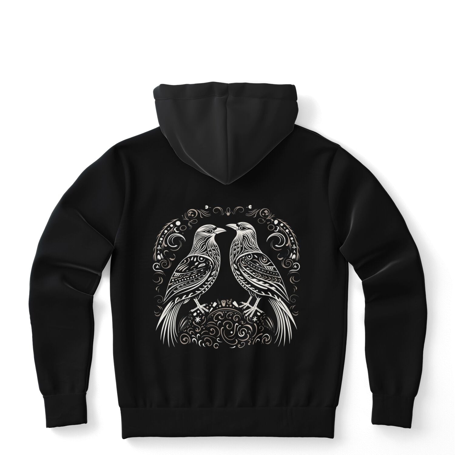 Fashion Hoodie - Norse Viking & Mythology Collection - Huginn and Muninn - Nine Worlds Gear