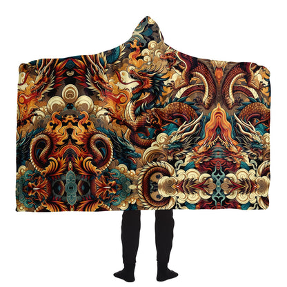 Hooded Blanket - Fighting Dragons - Nine Worlds Gear