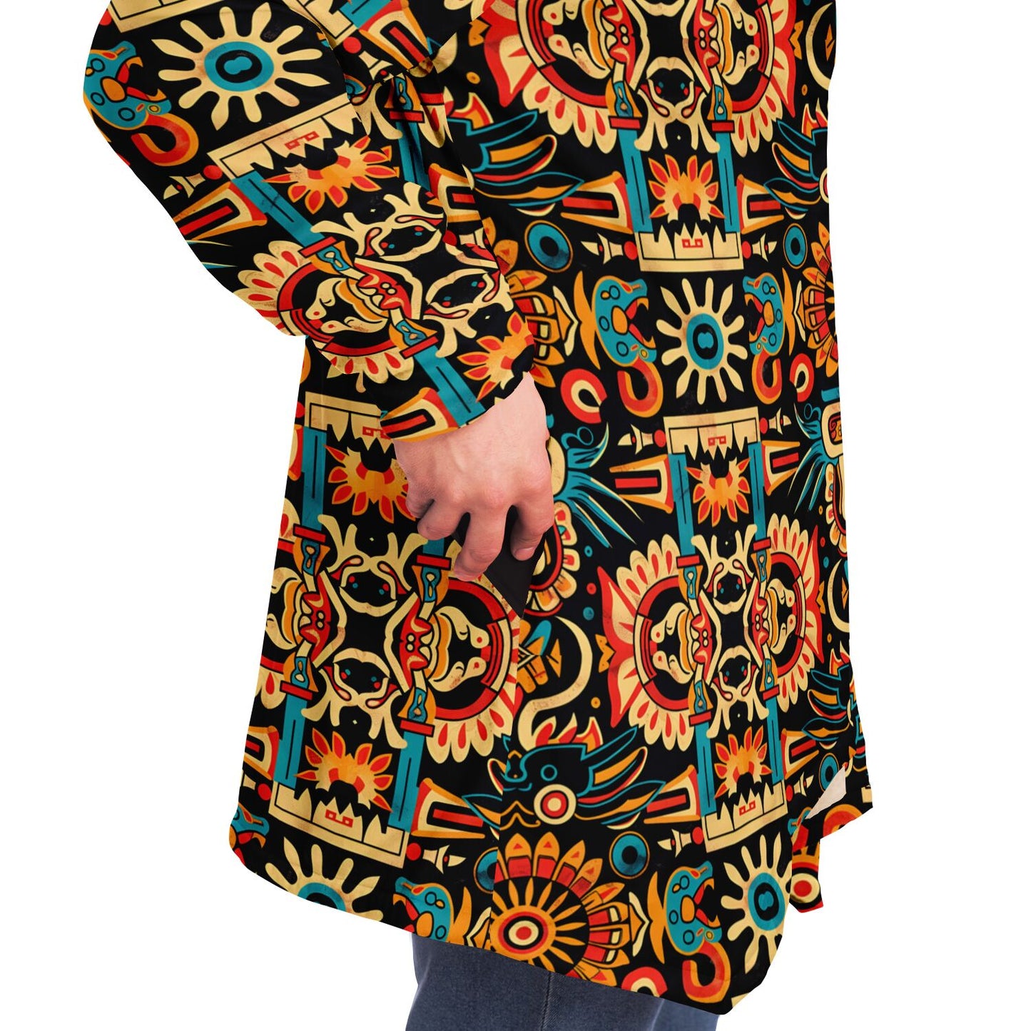 Microfleece Cloak - Mayan Folk Art - Nine Worlds Gear