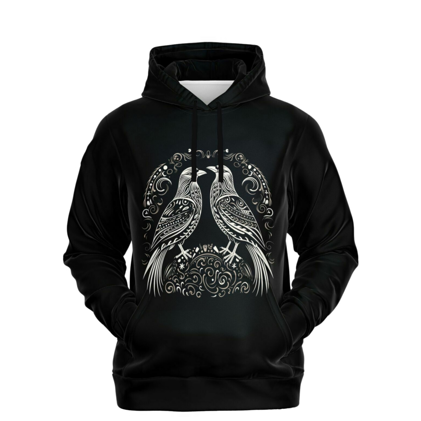 Fashion Hoodie - Norse Viking & Mythology Collection - Huginn and Muninn - Nine Worlds Gear