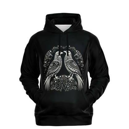 Fashion Hoodie - Norse Viking & Mythology Collection - Huginn and Muninn - Nine Worlds Gear