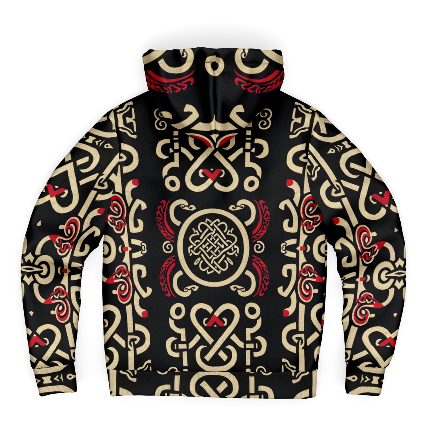 Fleece-Lined Zip Hoodie - Norse Viking & Mythology Collection - Ringerike - Nine Worlds Gear