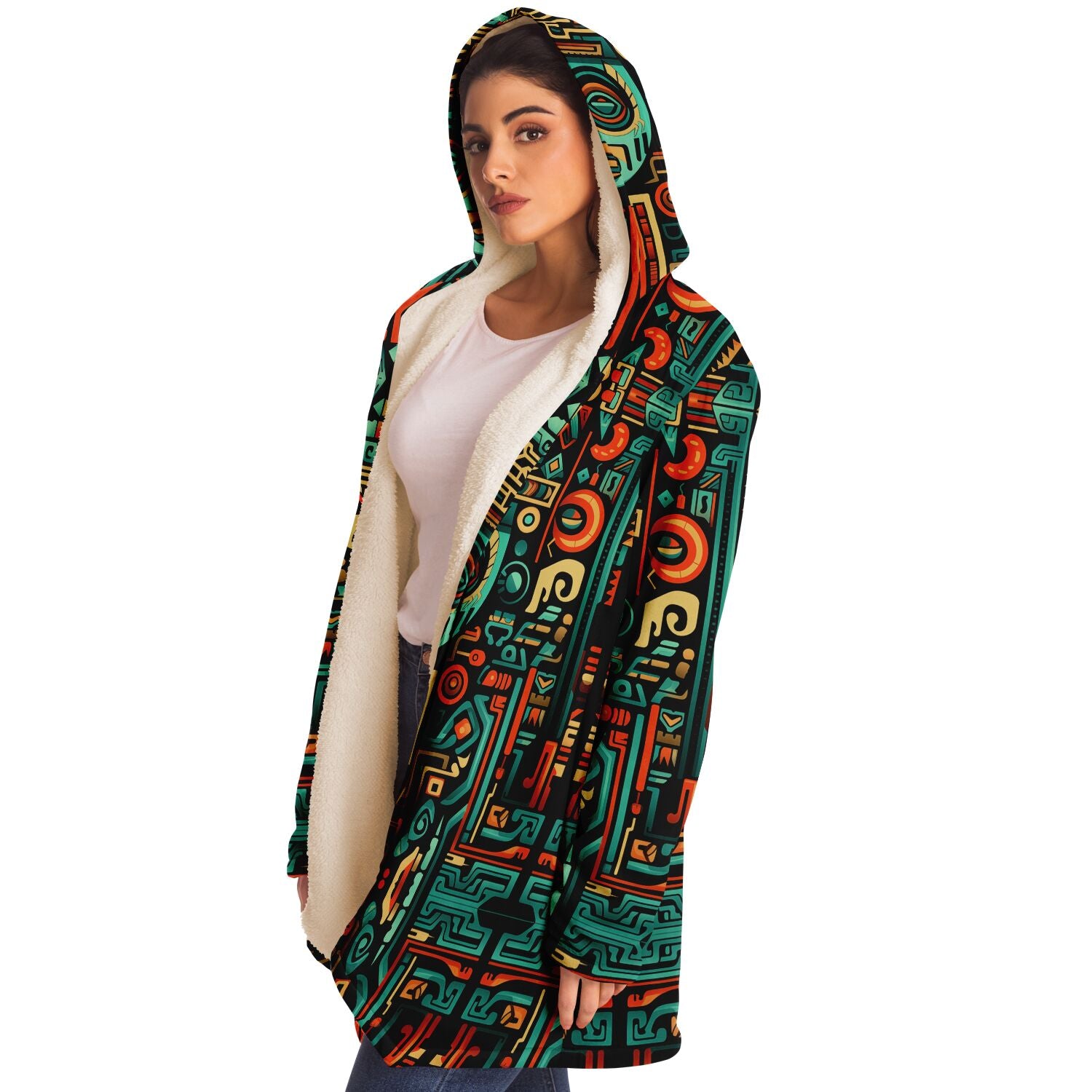 Microfleece Cloak - Aztec Art - Nine Worlds Gear