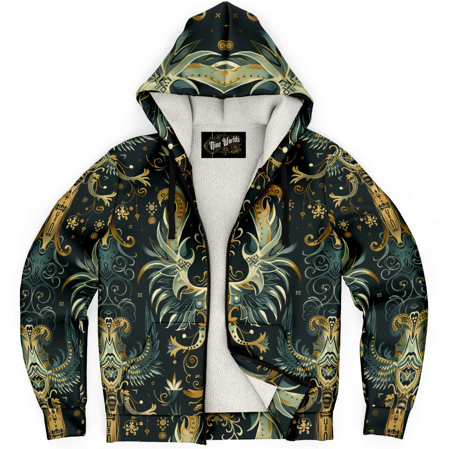 Fleece-Lined  Zip Hoodie - Norse Viking & Mythology Collection - Valkyrie - Nine Worlds Gear