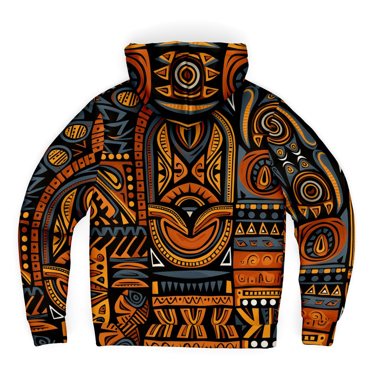 Fleece-Lined Zip Hoodie - African Tribal Art - Nine Worlds Gear