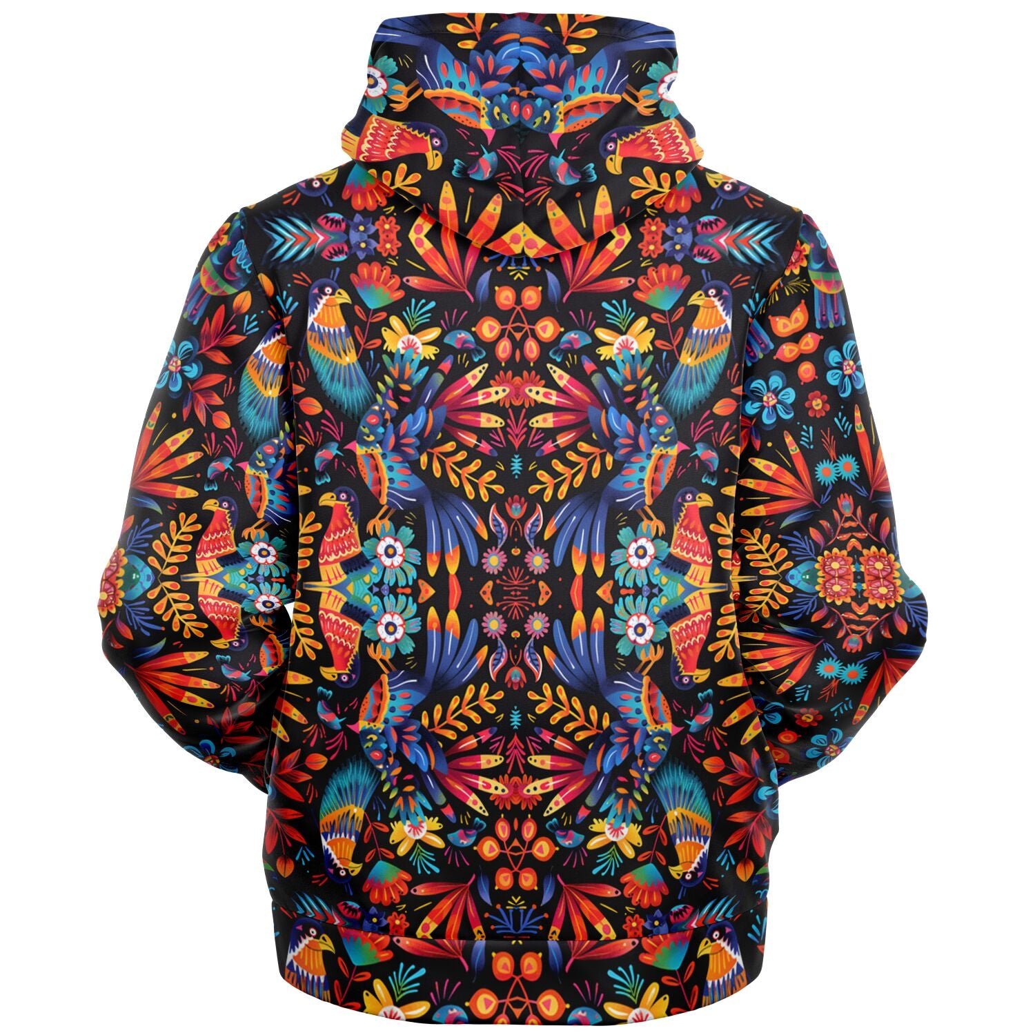 Fleece-Lined Zip Hoodie - Traditional Art of Paraguay - Nine Worlds Gear