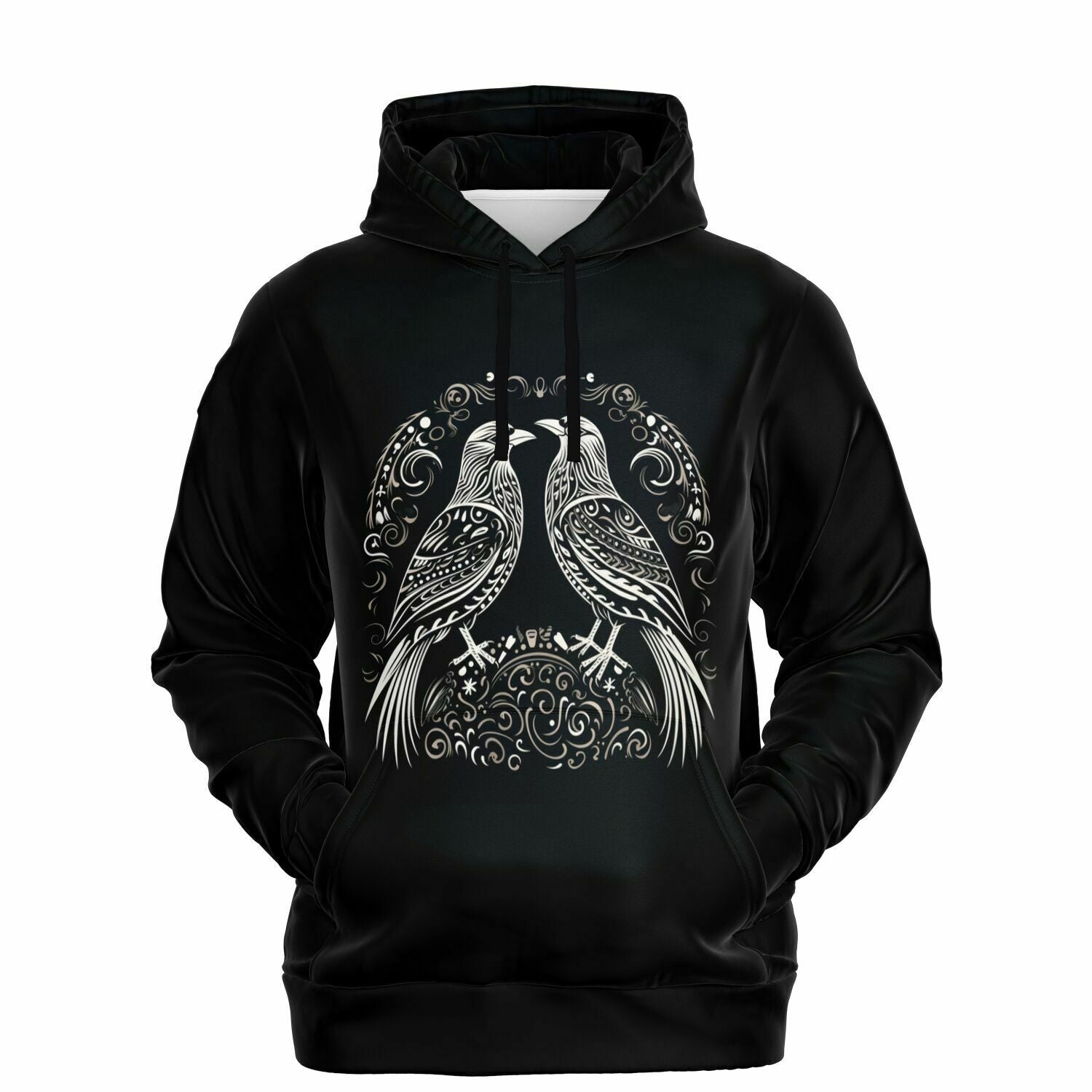 Fashion Hoodie - Norse Viking & Mythology Collection - Huginn and Muninn - Nine Worlds Gear