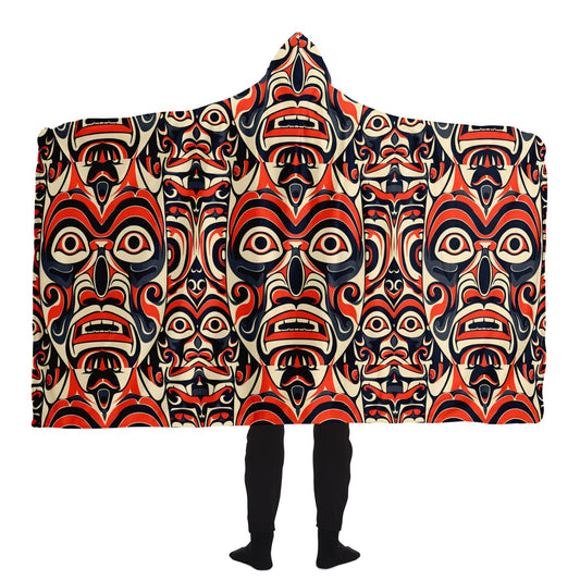 Hooded Blanket - Columbian Totem Art - Nine Worlds Gear