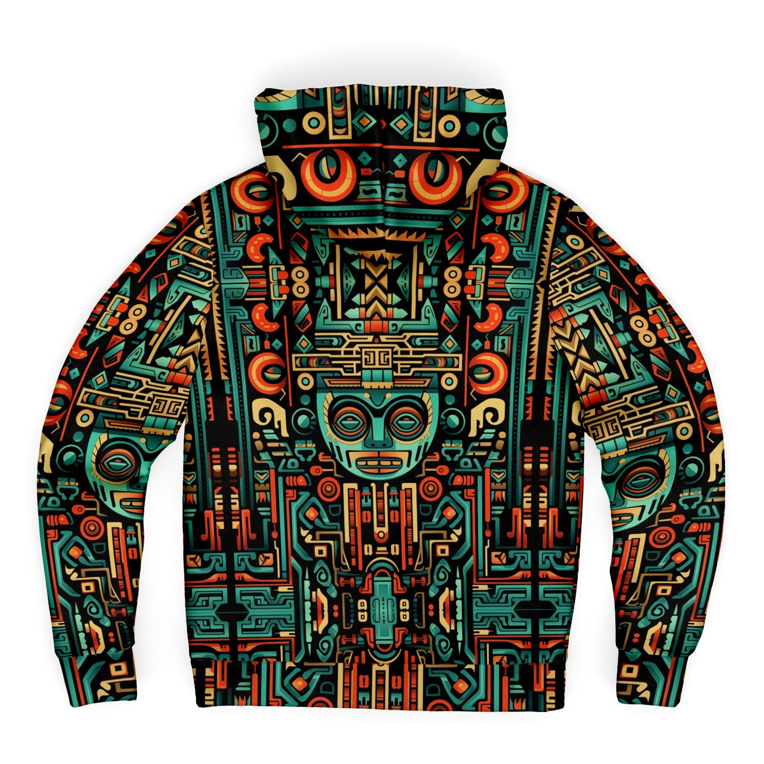 Fleece-Lined Zip Hoodie - Aztec Art - Nine Worlds Gear