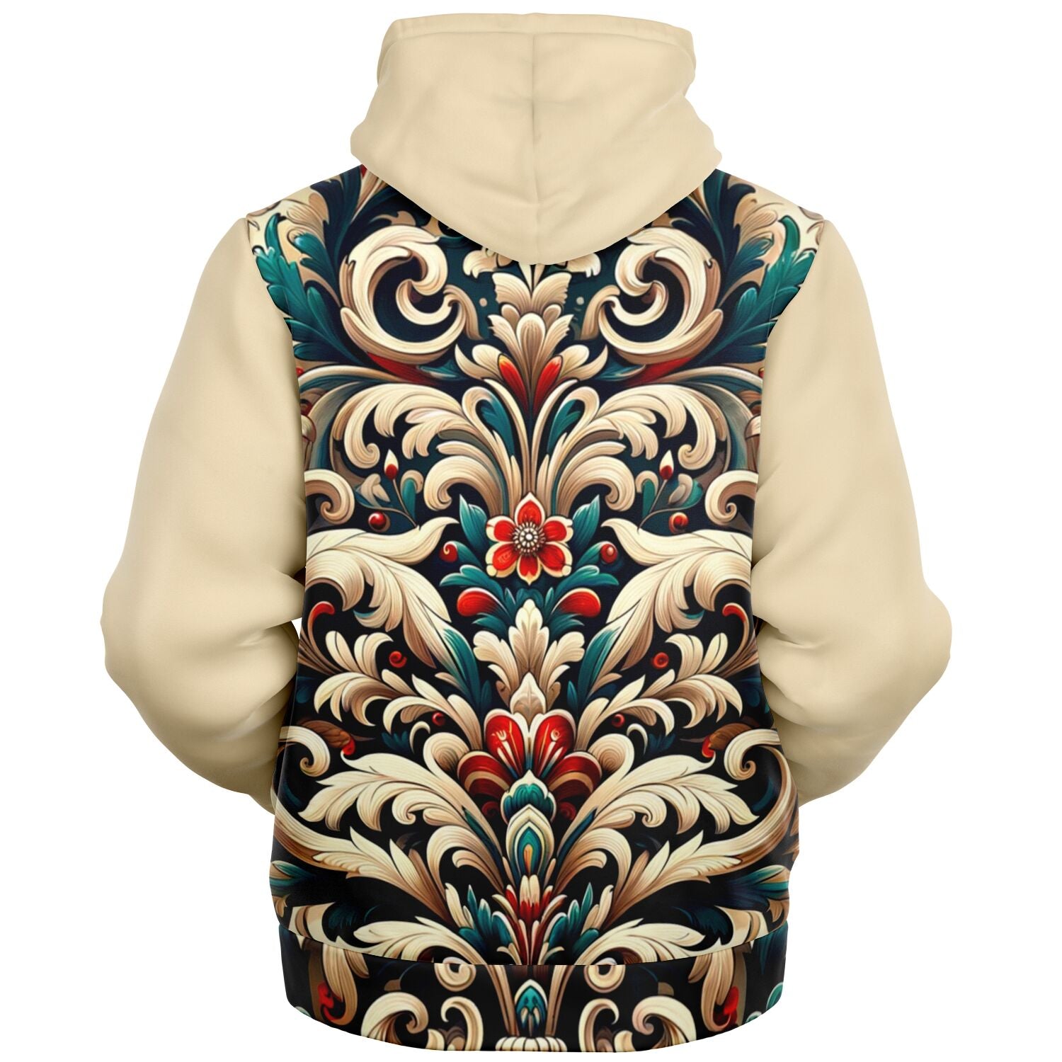 Fleece-Lined Zip Hoodie -  Norwegian Folk Art - Nine Worlds Gear