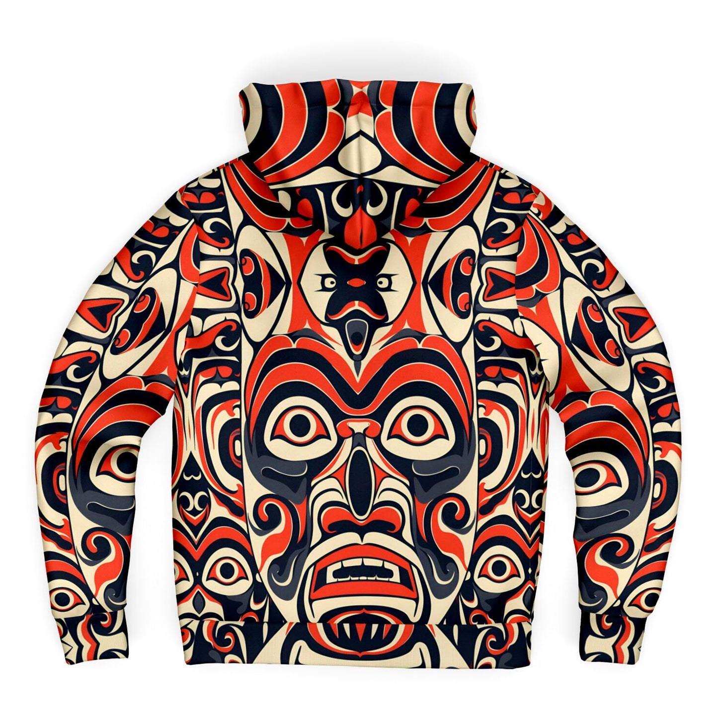 Fleece-Lined Zip Hoodie - Columbian Totem Art - Nine Worlds Gear