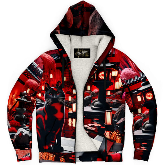 Fleece-Lined Zip Hoodie - Japanese Garden - Nine Worlds Gear