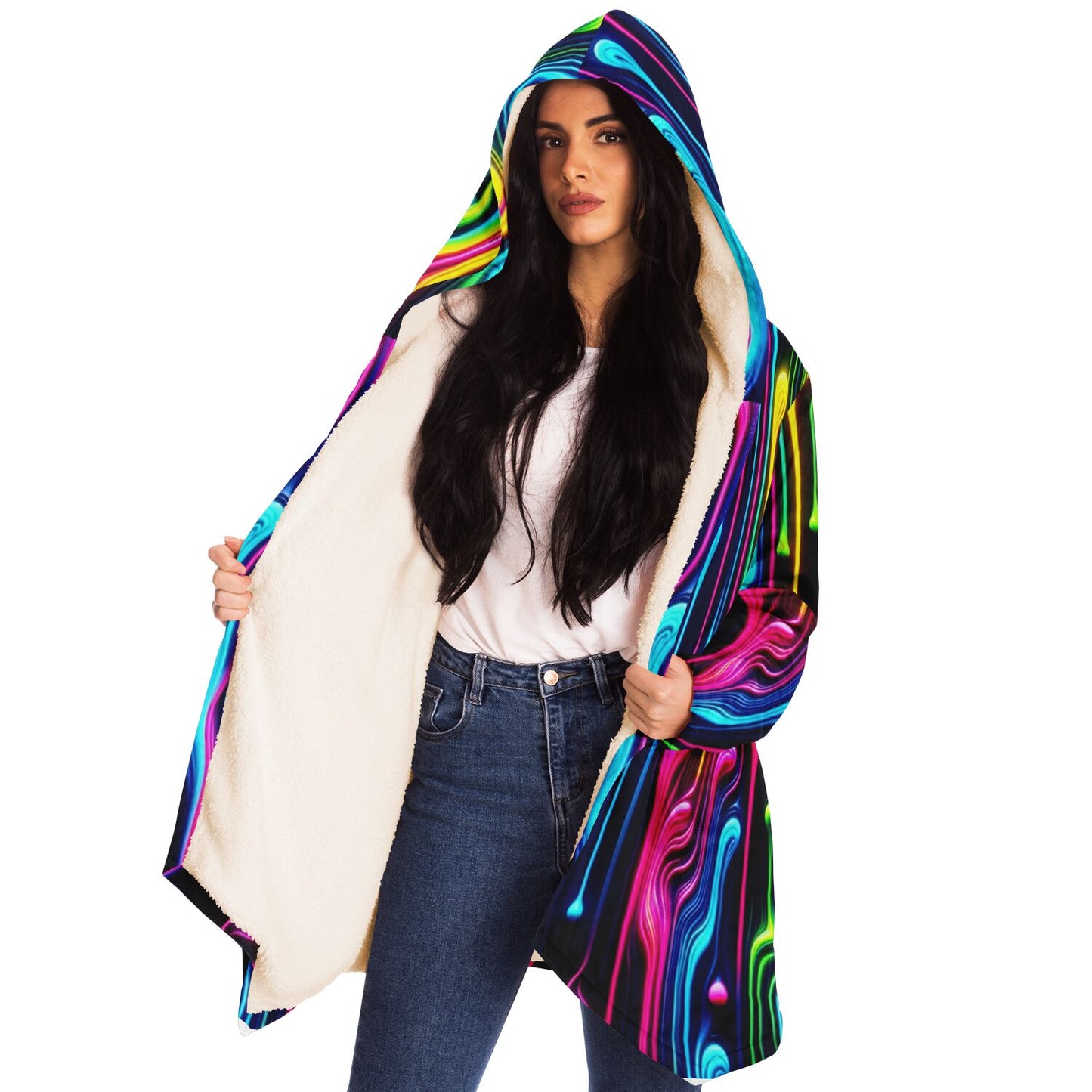 Microfleece Cloak - Melting Neon - Nine Worlds Gear