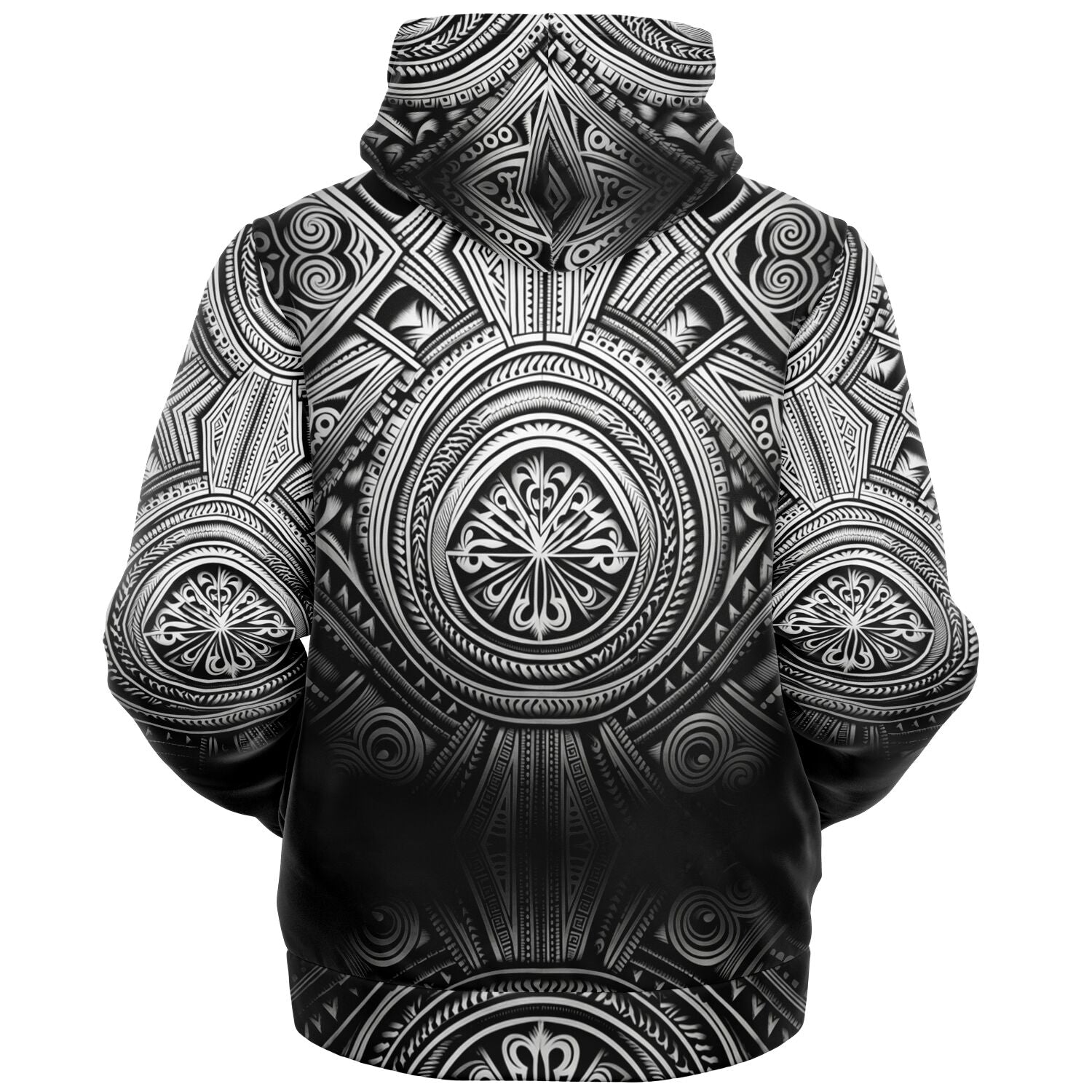 Fleece-Lined Zip Hoodie - Polynesian Tattoo Art - Nine Worlds Gear