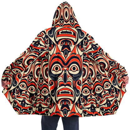 Microfleece Cloak - Columbian Totem Art - Nine Worlds Gear