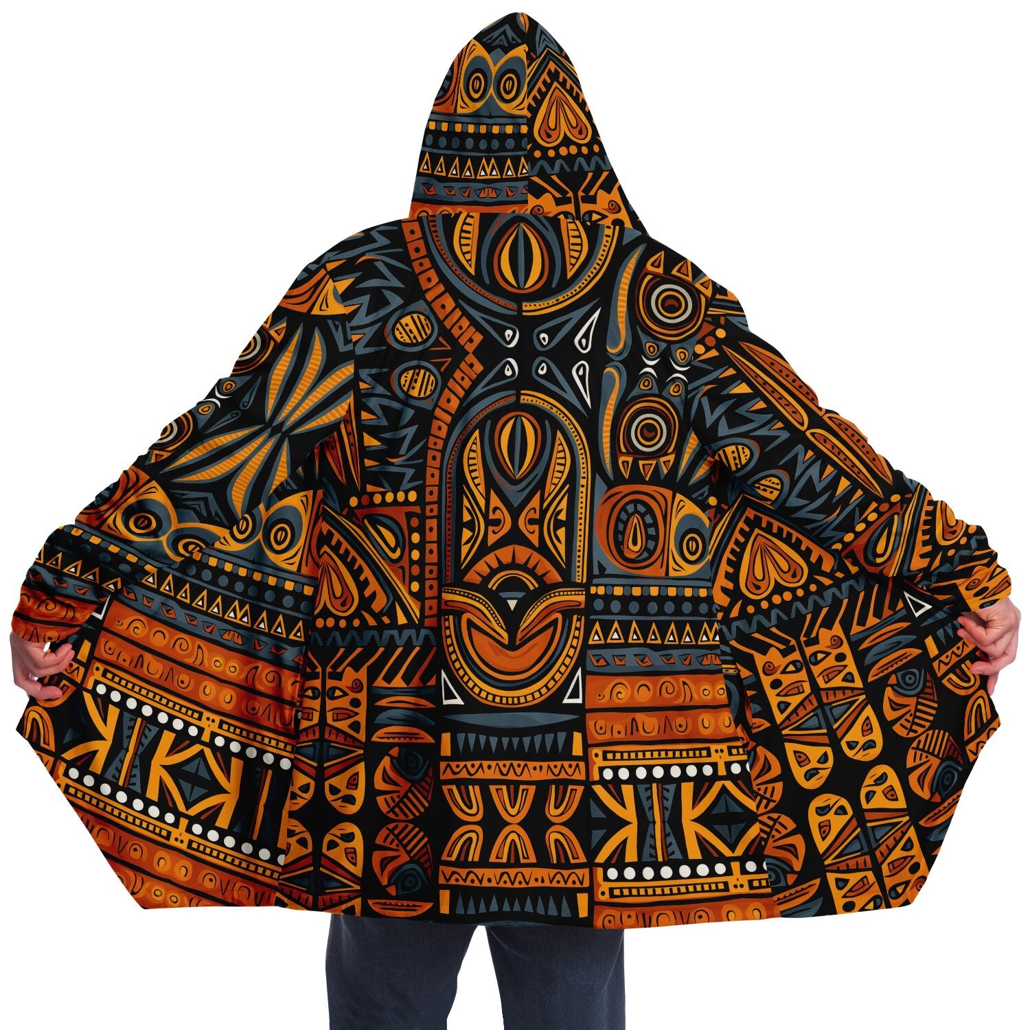 Microfleece Cloak - African Tribal Art - Nine Worlds Gear