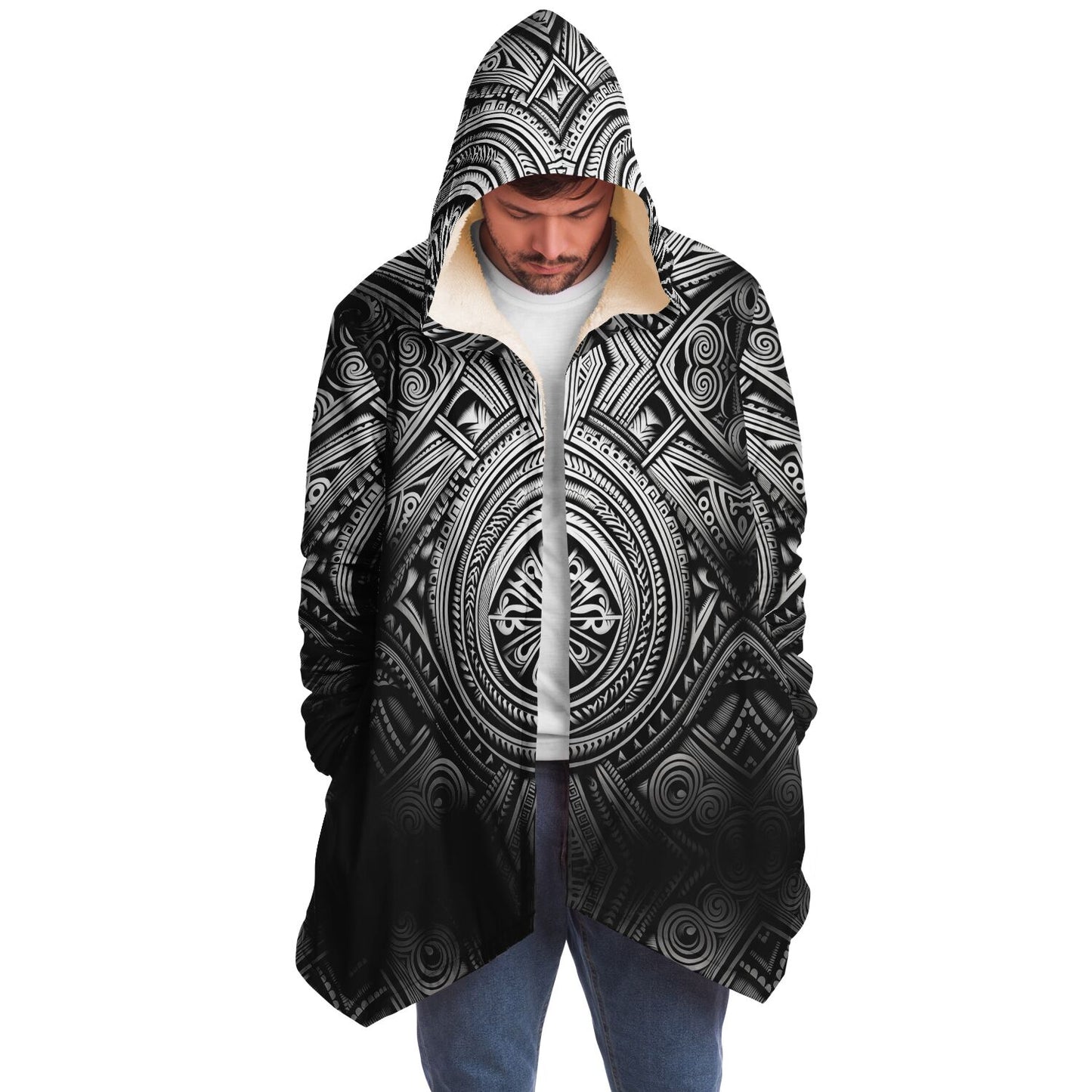 Microfleece Cloak - Polynesian Tribal Art - Nine Worlds Gear