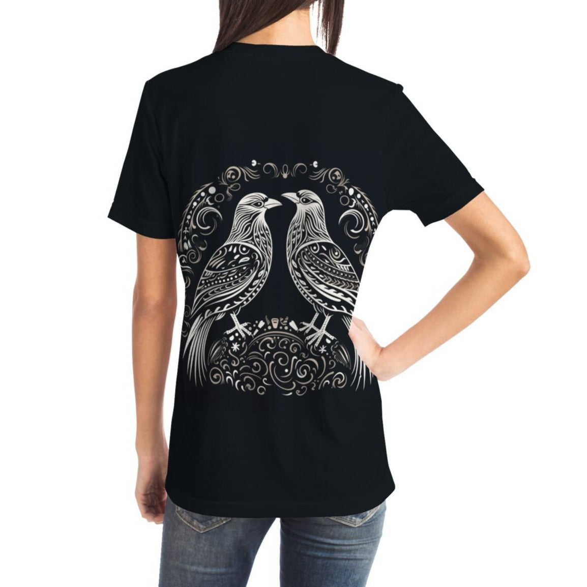 T-shirt - - Norse Viking & Mythology Collection - Huginn and Muninn - Nine Worlds Gear