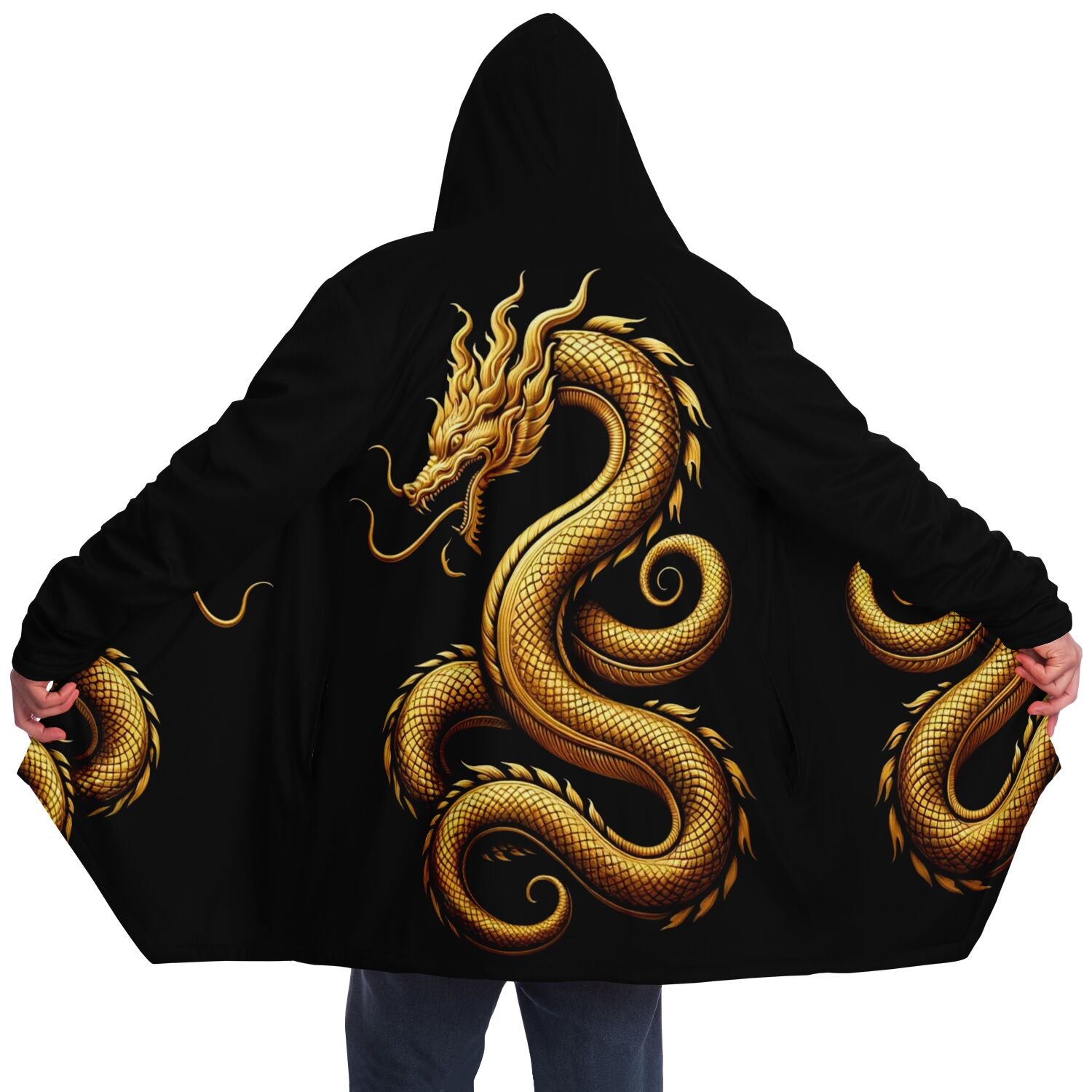 Microfleece Cloak - Golden Serpent - Nine Worlds Gear