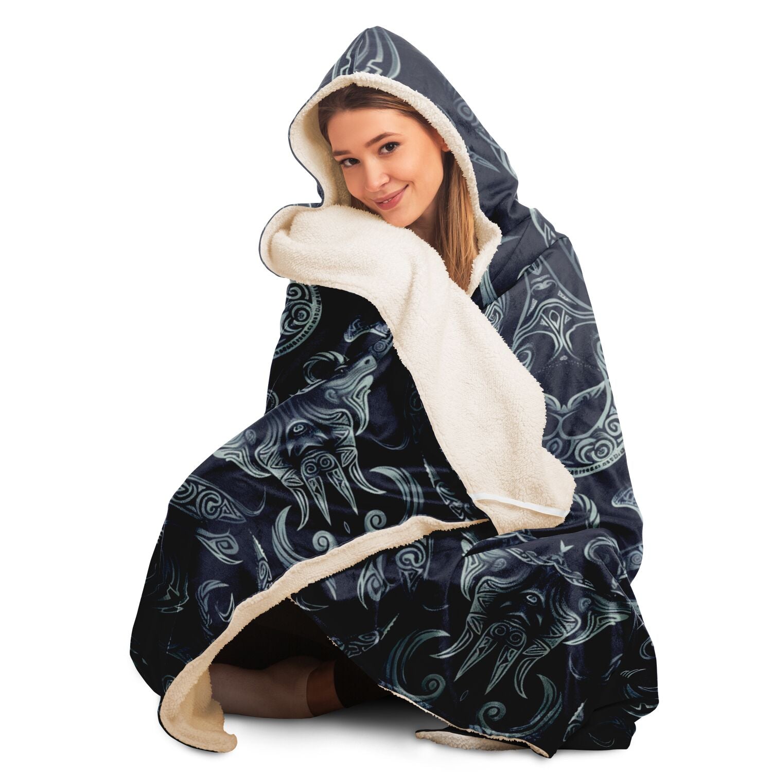 Hooded Blanket Norse Viking Mythology Collection Odin