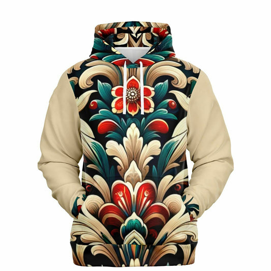 Fashion Hoodie - Norwegian Folk Art - Nine Worlds Gear