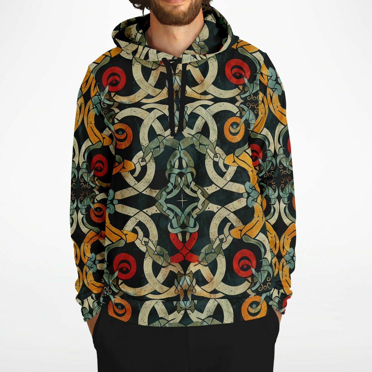 Fashion Hoodie - Norse Viking & Mythology Collection - Jelling Style - Nine Worlds Gear