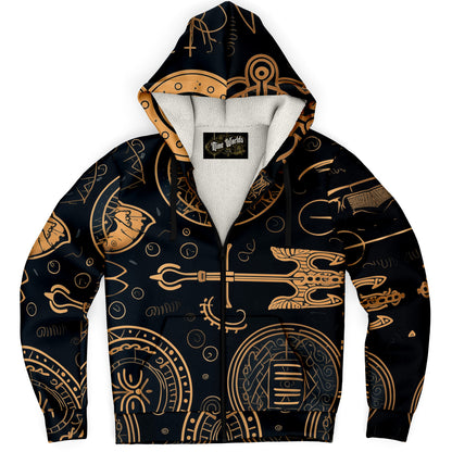 Fleece-Lined Zip Hoodie - Norse Viking & Mythology Collection - Viking Spirit - Nine Worlds Gear