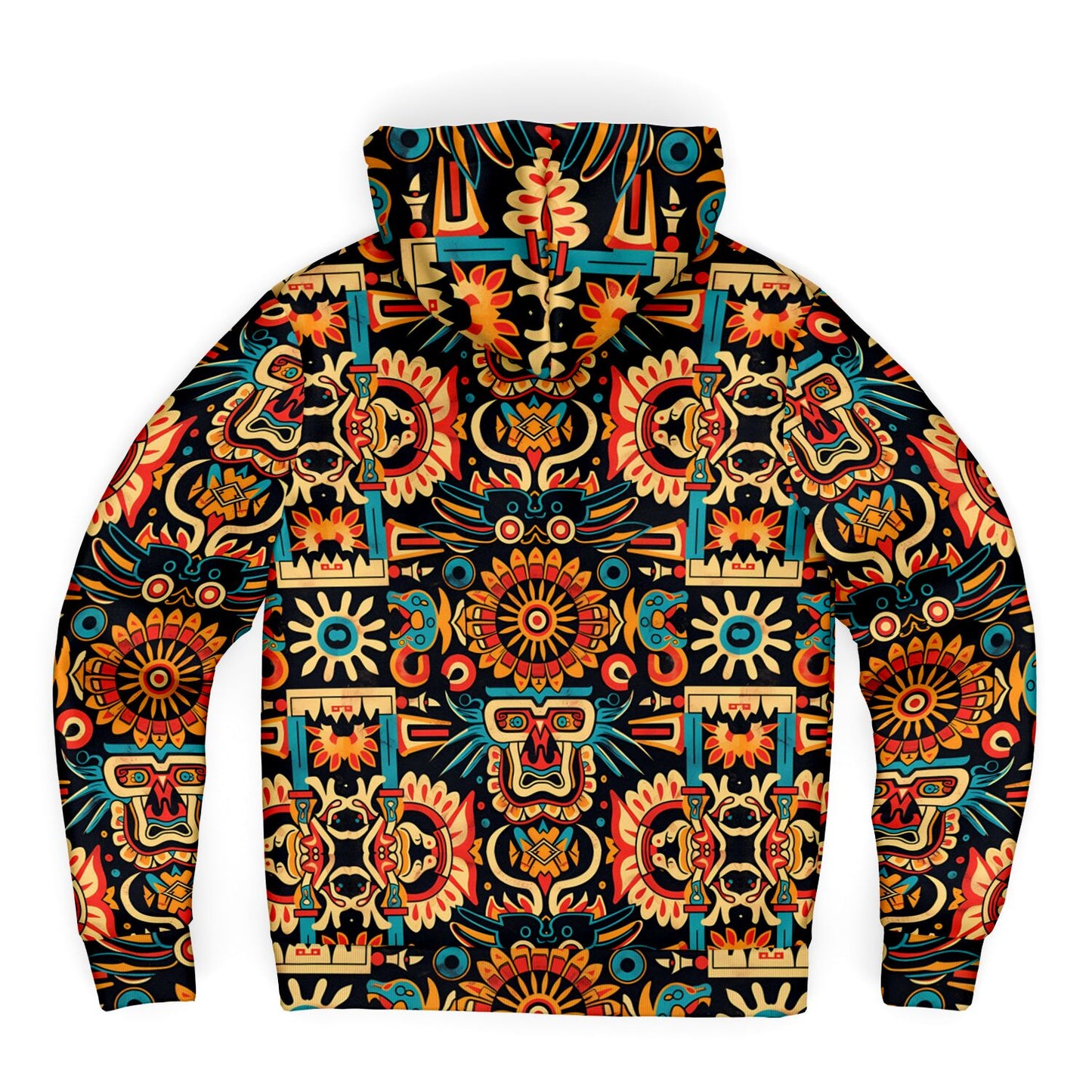 Fleece-lined Zip Hoddie -  Mayan Folk Art - Nine Worlds Gear