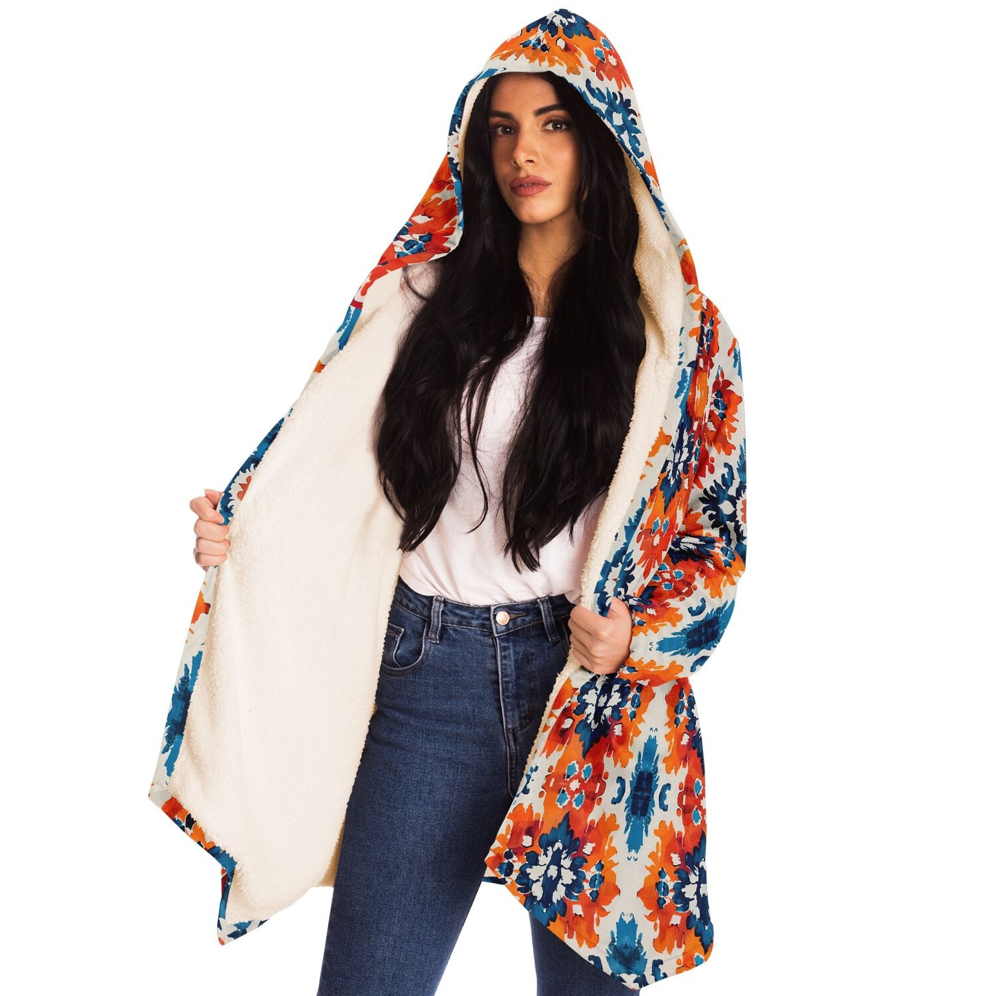 Microfleece Cloak - Ecuadorian Ikat - Nine Worlds Gear