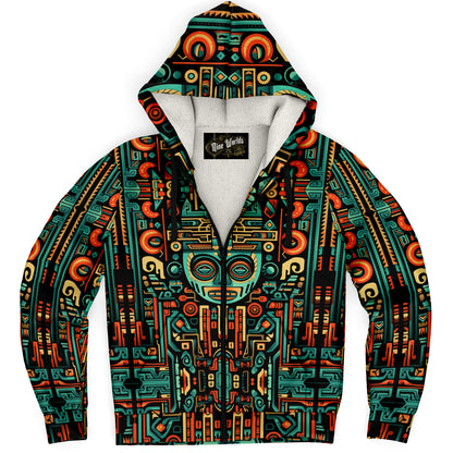 Fleece-Lined Zip Hoodie - Aztec Art - Nine Worlds Gear