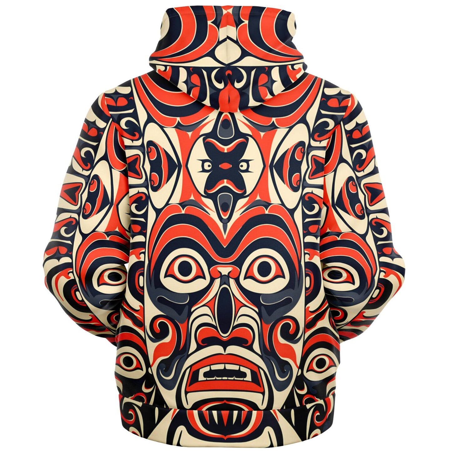 Fleece-Lined Zip Hoodie - Columbian Totem Art - Nine Worlds Gear