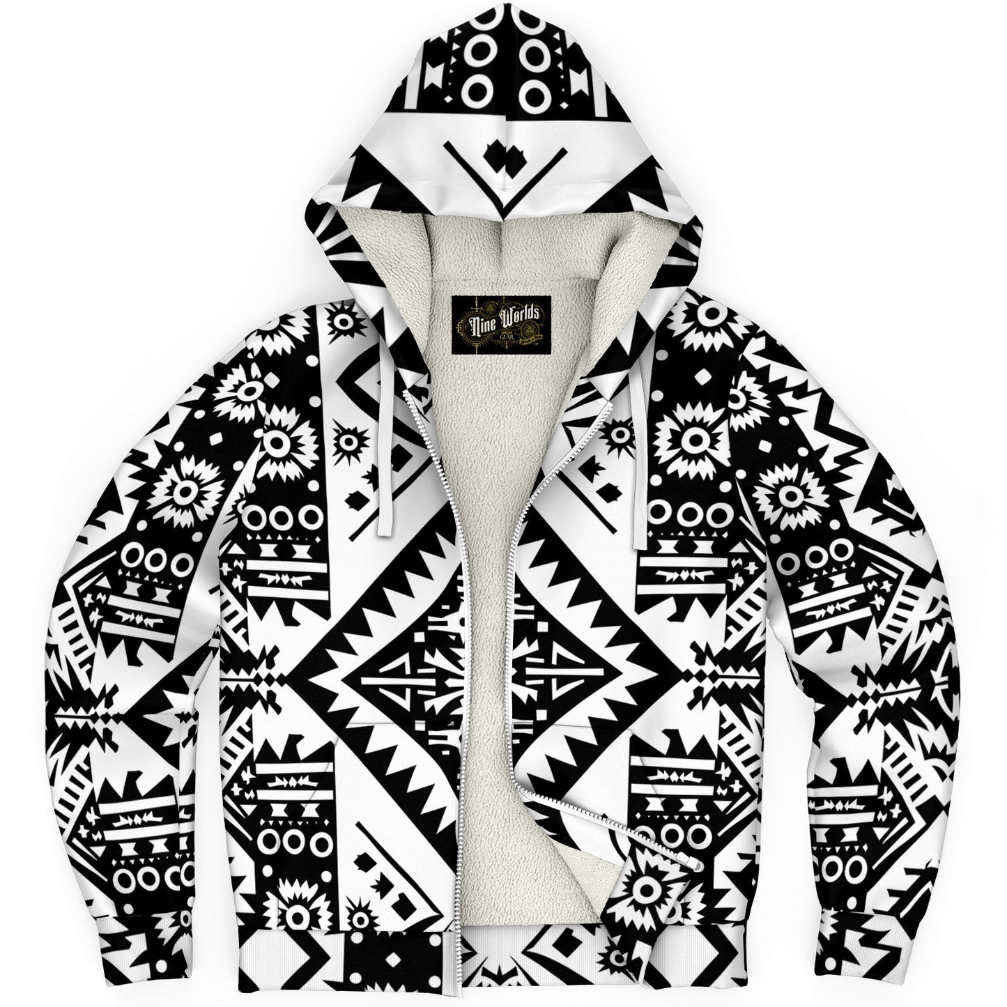 Fleece-Lined Zip Hoodie - Chilean Mapuche - Nine Worlds Gear