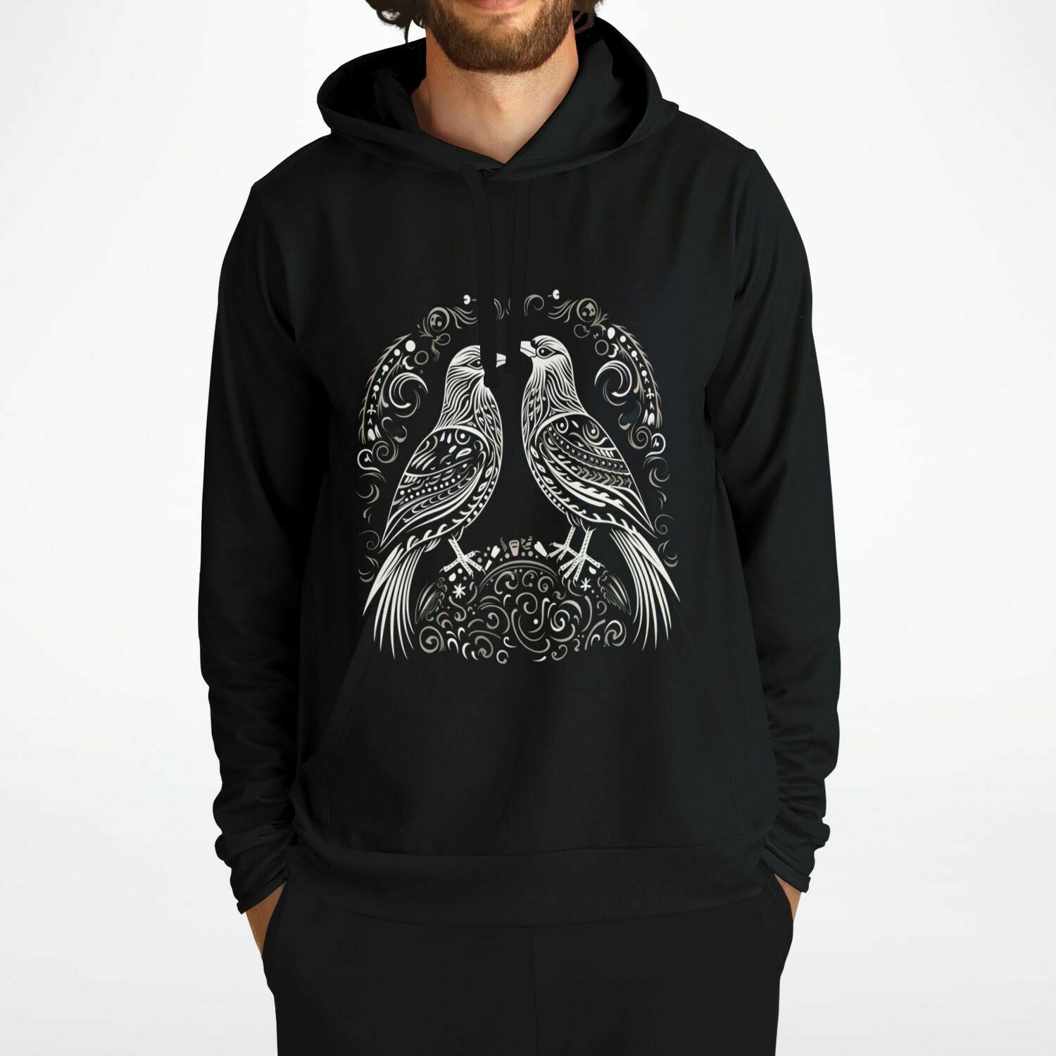 Fashion Hoodie - Norse Viking & Mythology Collection - Huginn and Muninn - Nine Worlds Gear