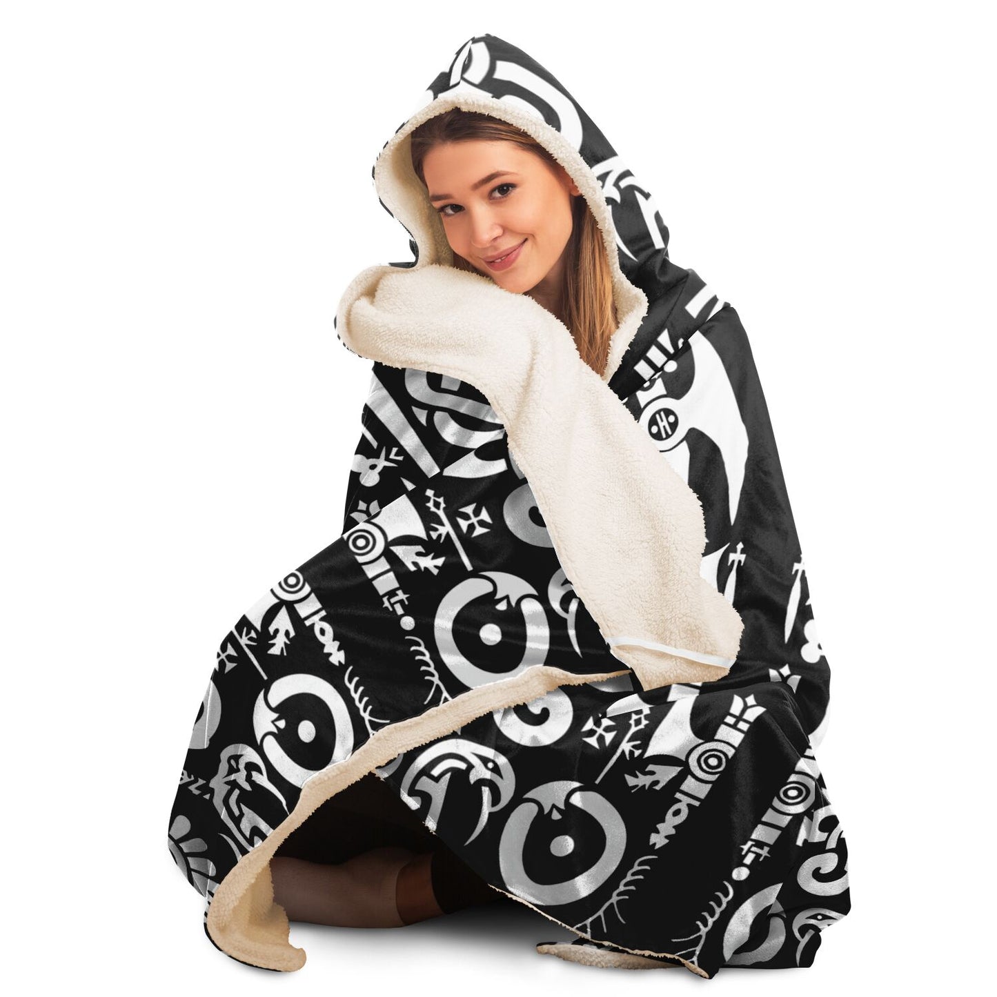 Hooded Blanket - Norse Viking & Mythology Collection - Borre - Nine Worlds Gear