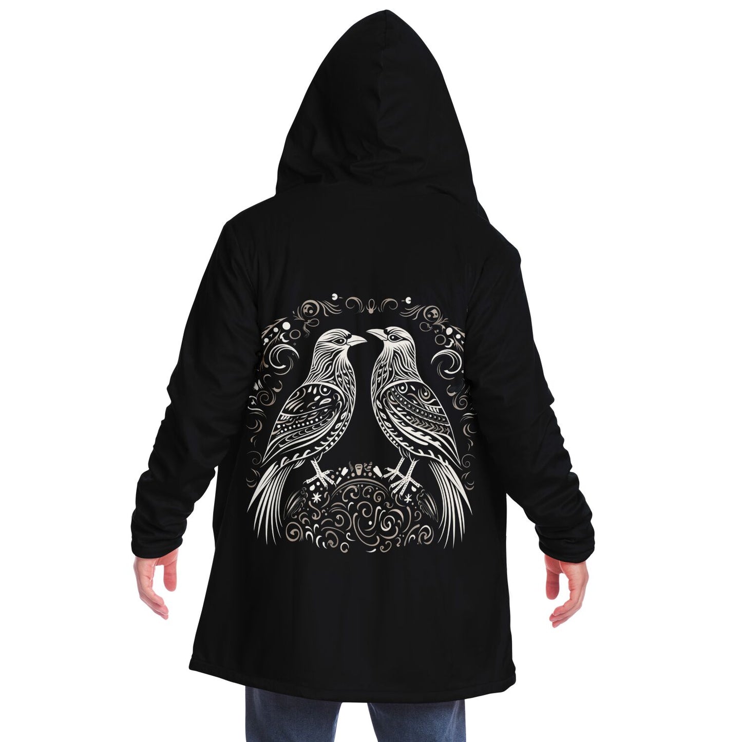 Microfleece Cloak - Norse Viking & Mythology Collection - Huginn and Muninn - Nine Worlds Gear