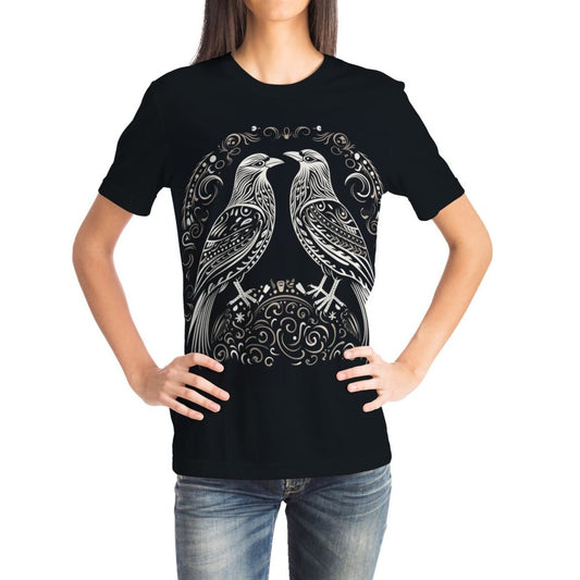 T-shirt - - Norse Viking & Mythology Collection - Huginn and Muninn - Nine Worlds Gear